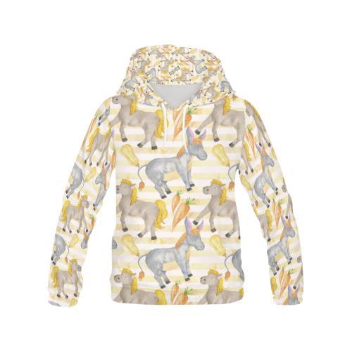 Donkey Pattern Print Women Pullover Hoodie-grizzshop