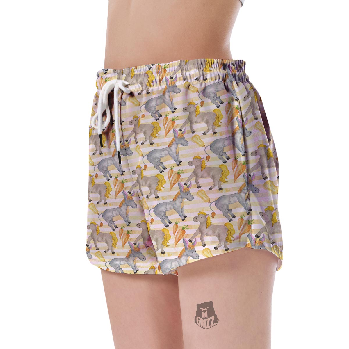 Donkey Pattern Print Women's Shorts-grizzshop