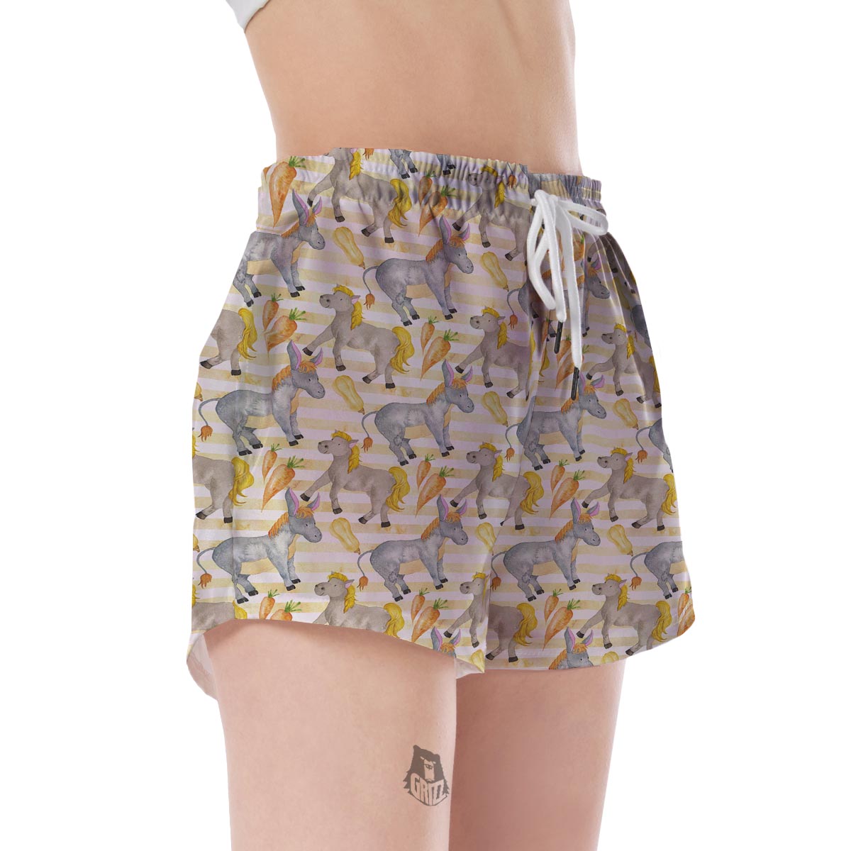 Donkey Pattern Print Women's Shorts-grizzshop