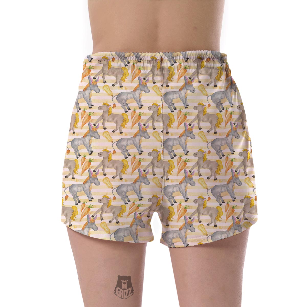 Donkey Pattern Print Women's Shorts-grizzshop
