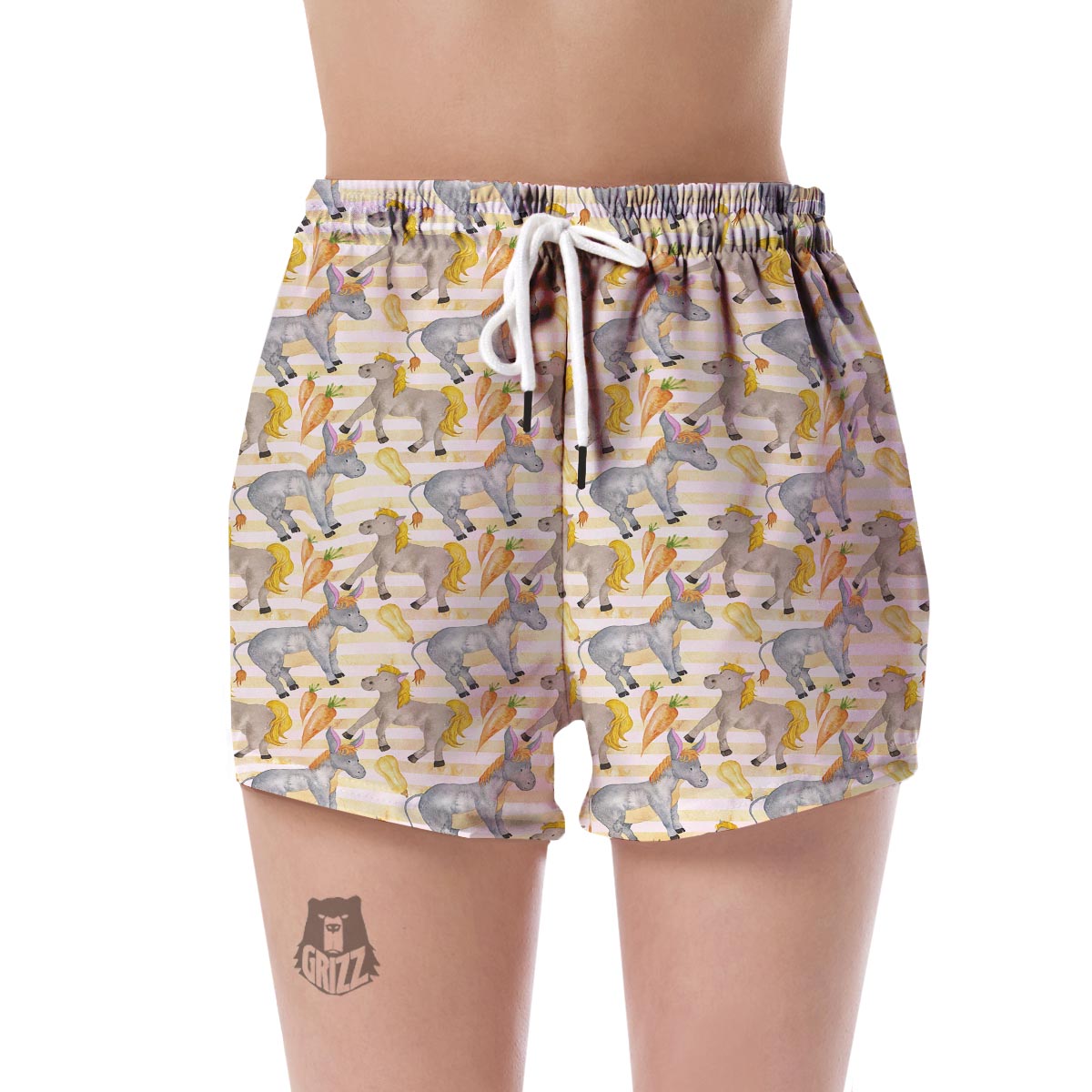 Donkey Pattern Print Women's Shorts-grizzshop