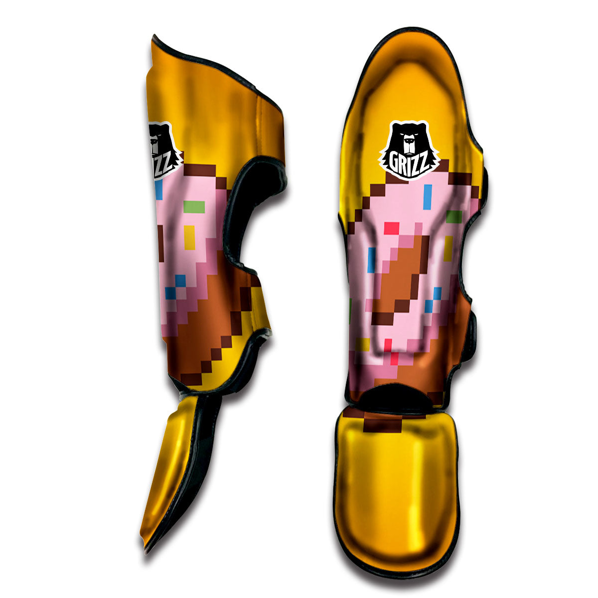 Donut 8-Bit Pixel Print Muay Thai Shin Guards-grizzshop