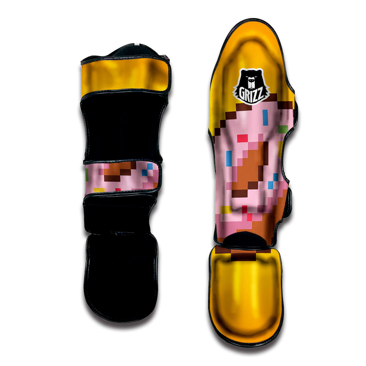 Donut 8-Bit Pixel Print Muay Thai Shin Guards-grizzshop