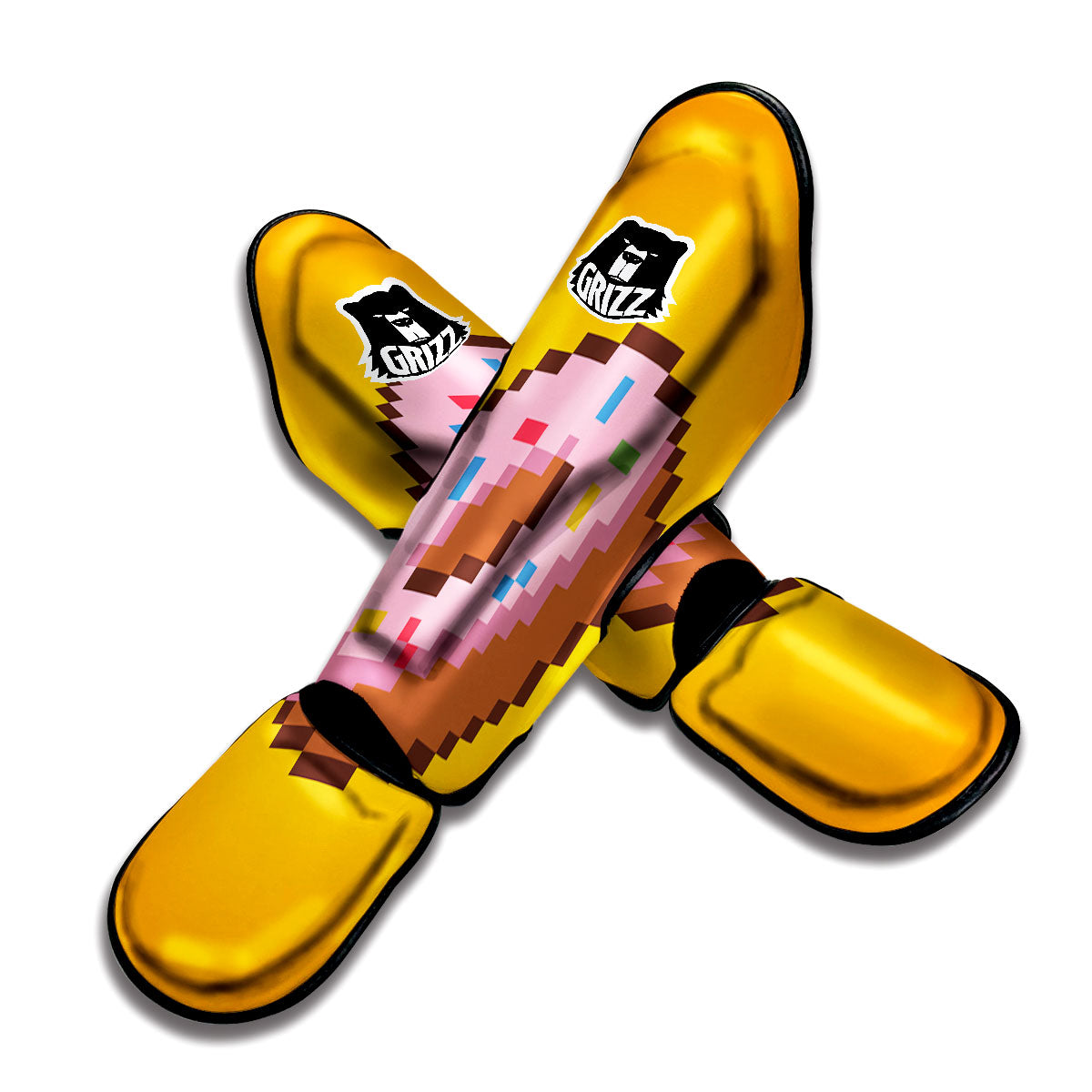 Donut 8-Bit Pixel Print Muay Thai Shin Guards-grizzshop