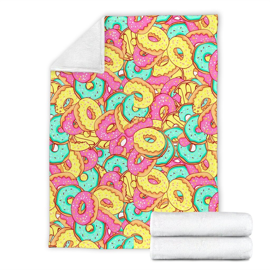 Donut Colorful Pattern Print Blanket-grizzshop