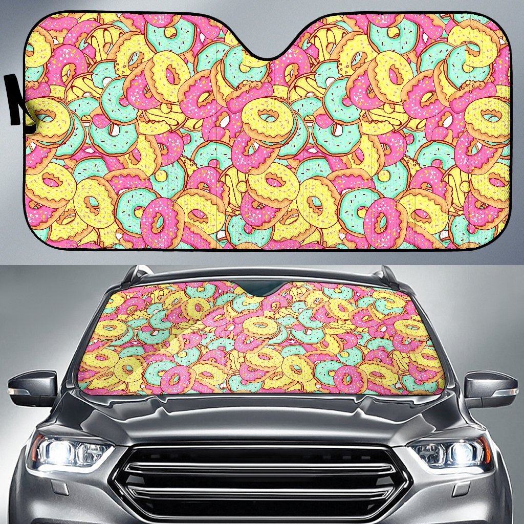 Donut Colorful Pattern Print Car Sun Shade-grizzshop