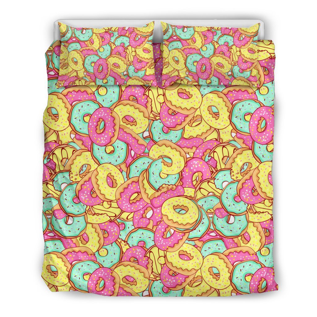Donut Colorful Pattern Print Duvet Cover Bedding Set-grizzshop