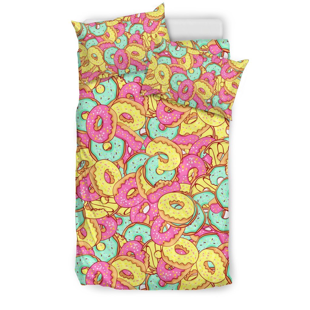 Donut Colorful Pattern Print Duvet Cover Bedding Set-grizzshop