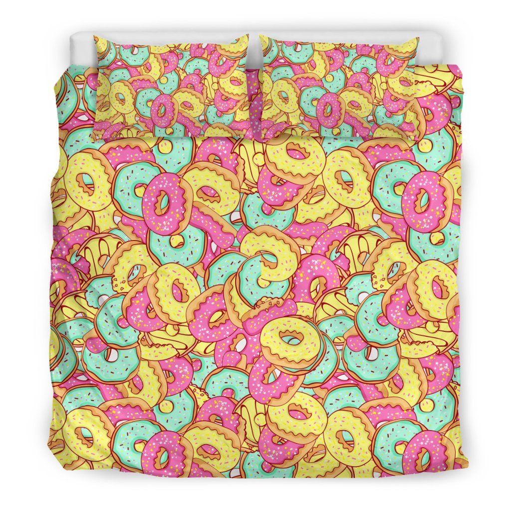 Donut Colorful Pattern Print Duvet Cover Bedding Set-grizzshop