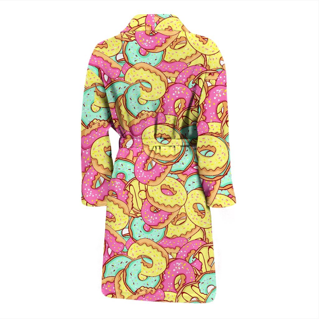 Donut Colorful Pattern Print Men Long Robe-grizzshop