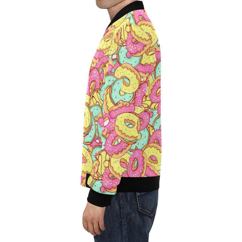 Donut Colorful Pattern Print Men's Bomber Jacket-grizzshop