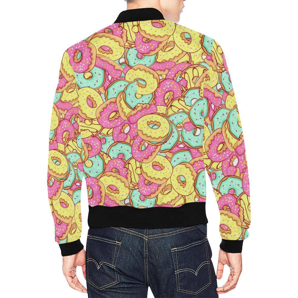 Donut Colorful Pattern Print Men's Bomber Jacket-grizzshop
