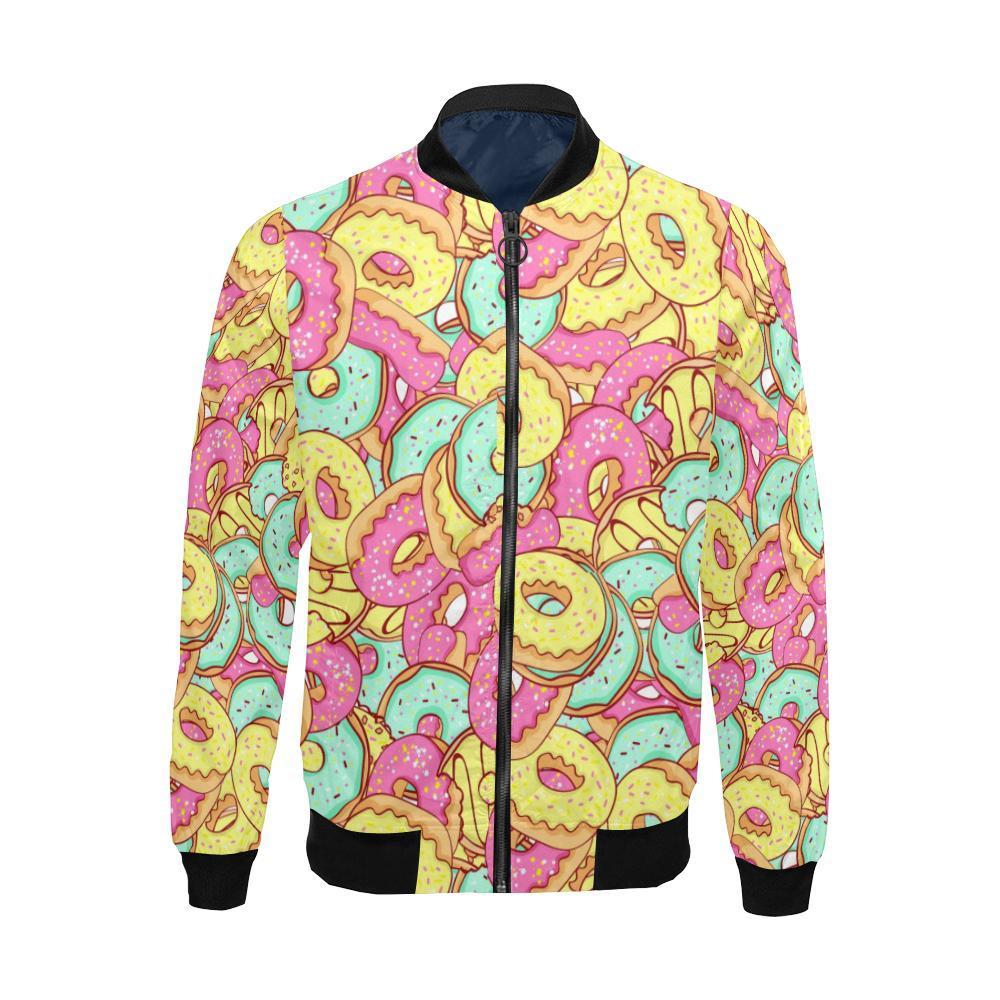 Donut Colorful Pattern Print Men's Bomber Jacket-grizzshop