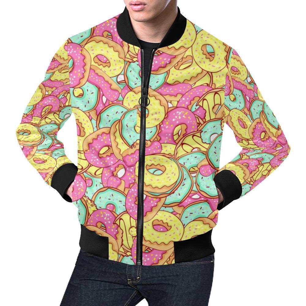 Donut Colorful Pattern Print Men's Bomber Jacket-grizzshop