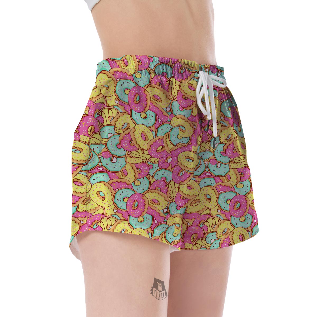 Donut Colorful Pattern Print Women's Shorts-grizzshop