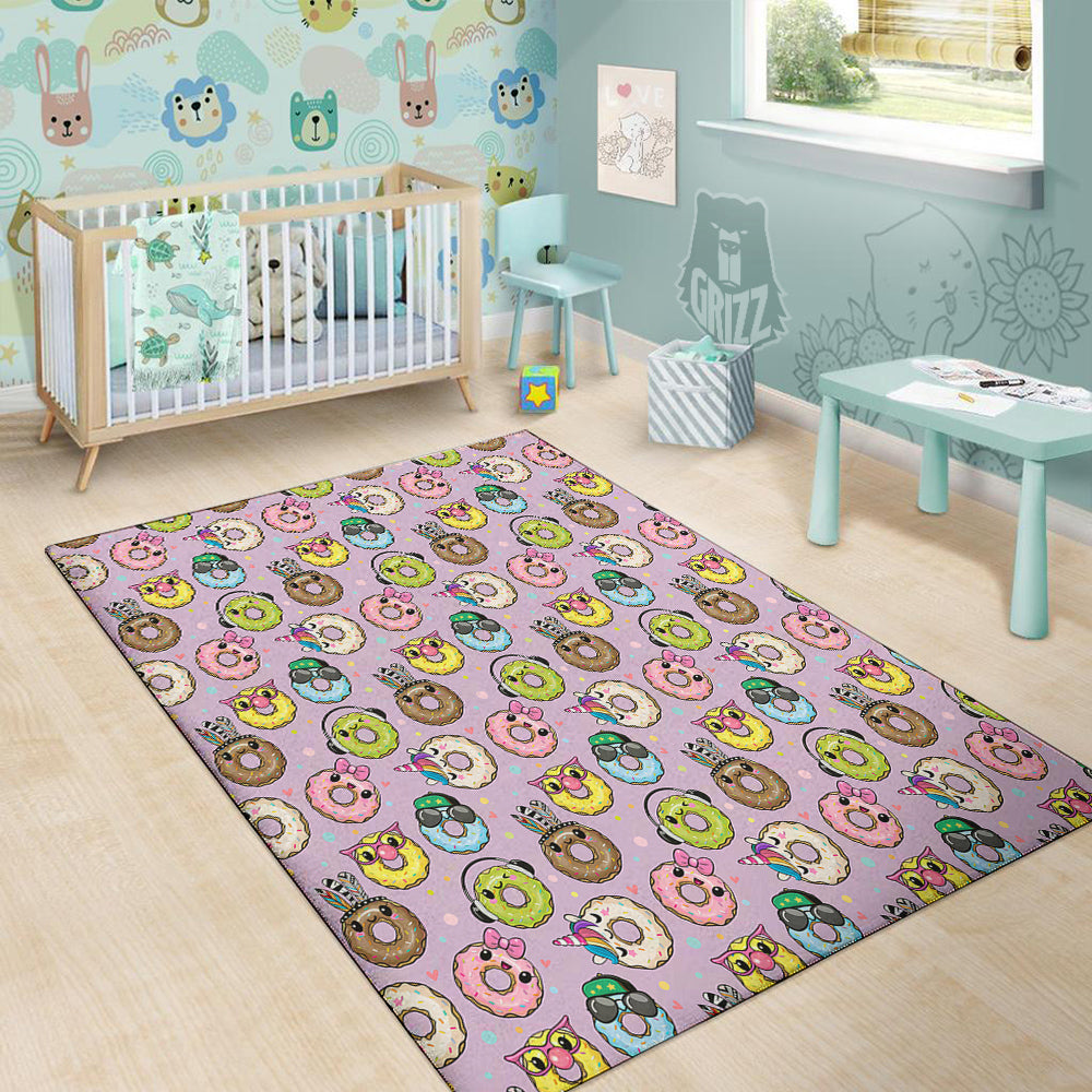Donut Cute Print Pattern Floor Mat-grizzshop