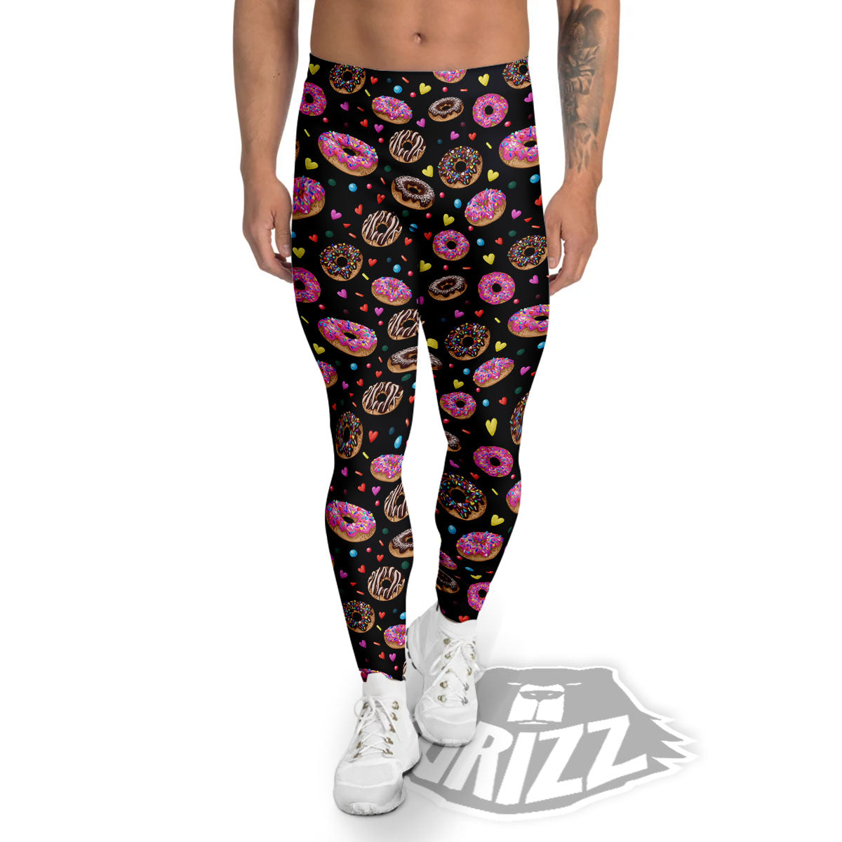 Donut Glaze Print Pattern Men's Leggings-grizzshop