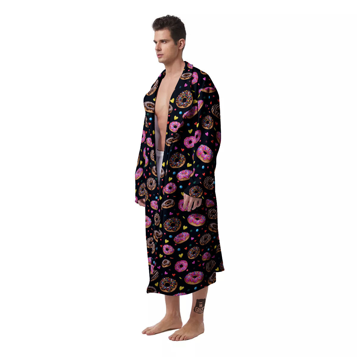 Donut Glaze Print Pattern Men's Robe-grizzshop