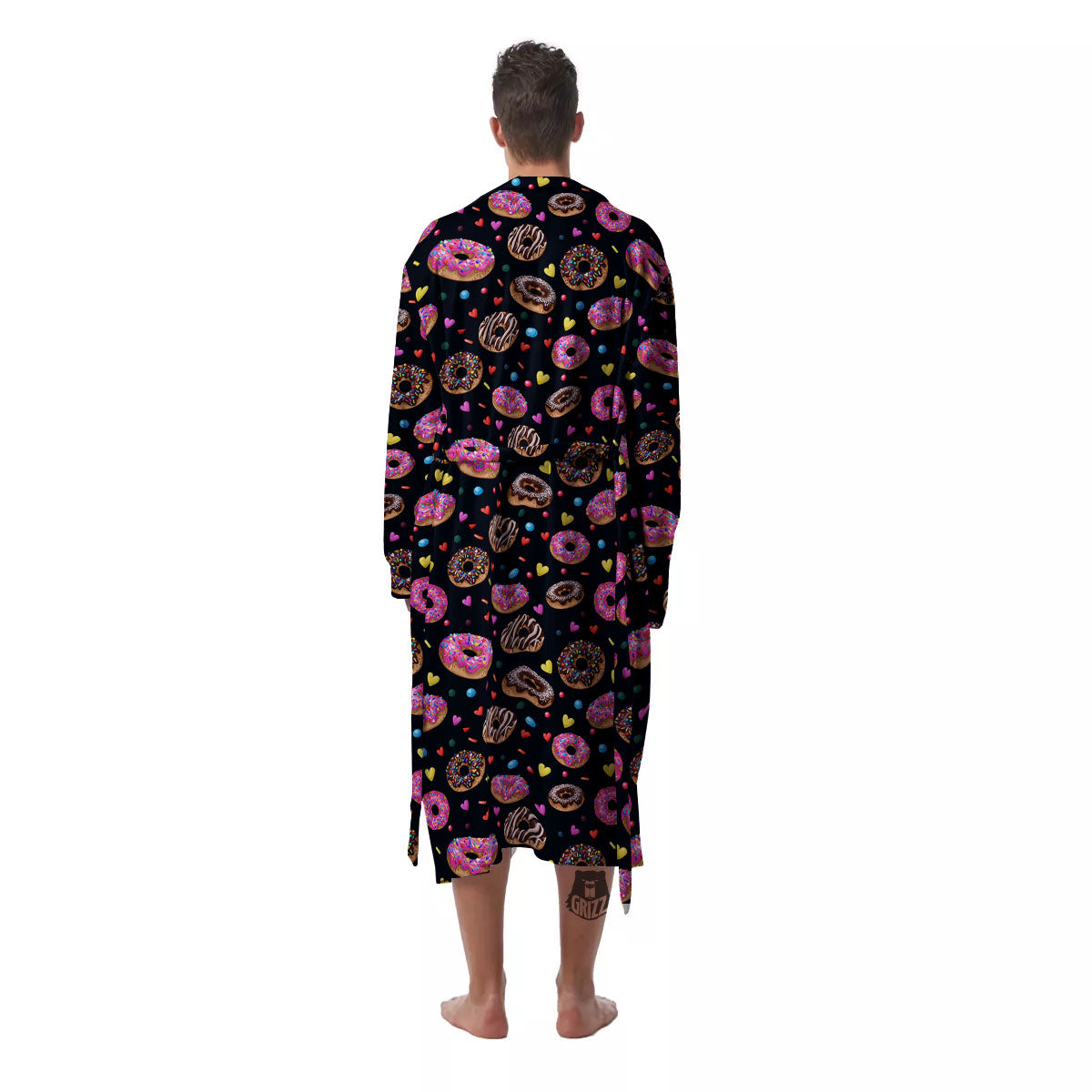 Donut Glaze Print Pattern Men's Robe-grizzshop