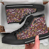 Donut Graffiti Print Pattern Black High Top Shoes-grizzshop