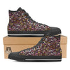 Donut Graffiti Print Pattern Black High Top Shoes-grizzshop