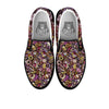 Donut Graffiti Print Pattern Black Slip On Shoes-grizzshop