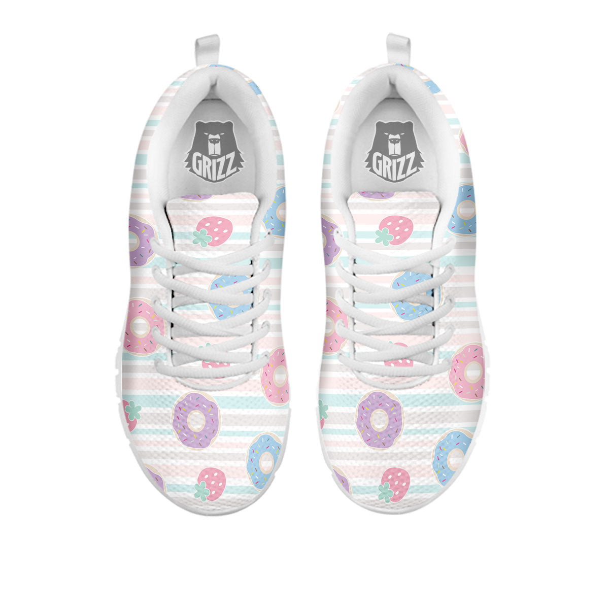 Donut Pastel Print Pattern White Sneaker-grizzshop