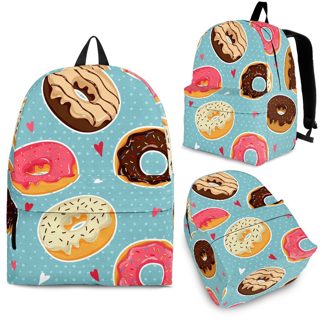 Donut Pattern Print Backpack-grizzshop