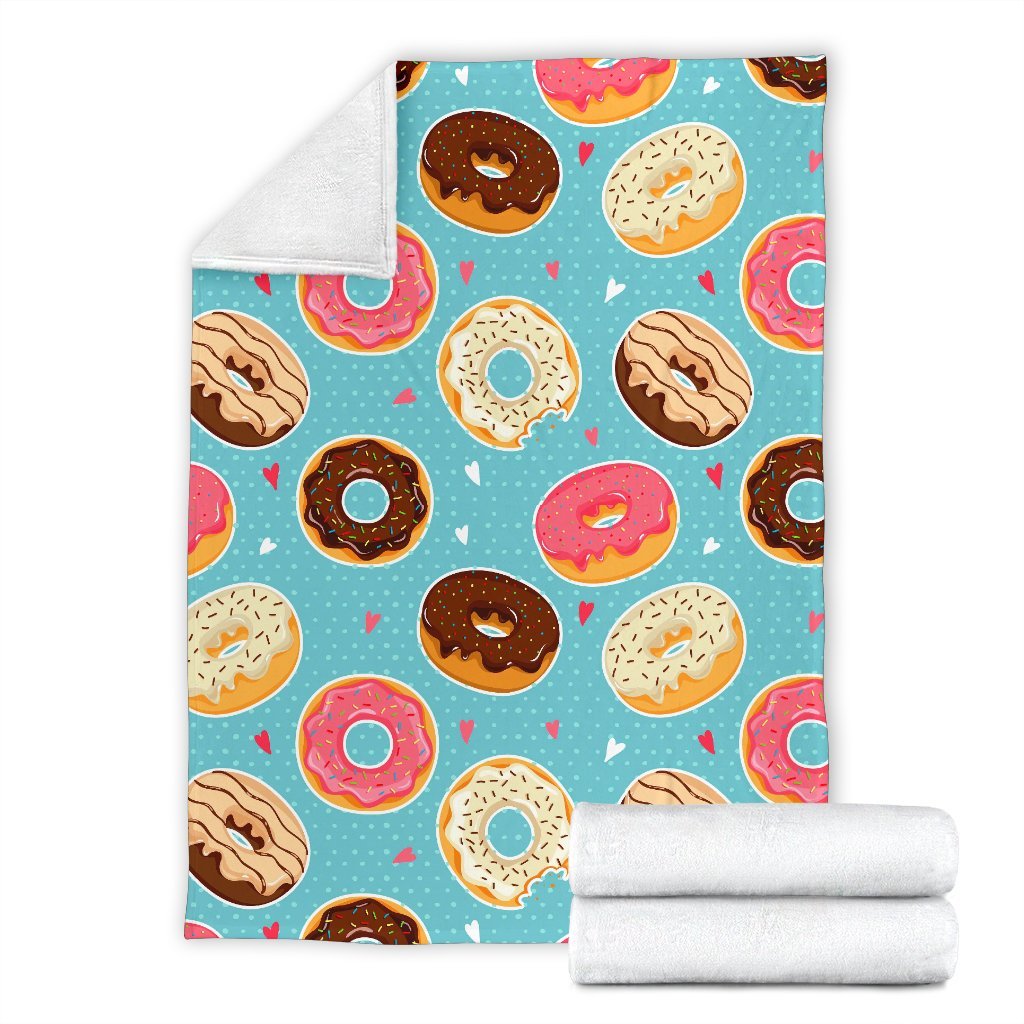 Donut Pattern Print Blanket-grizzshop