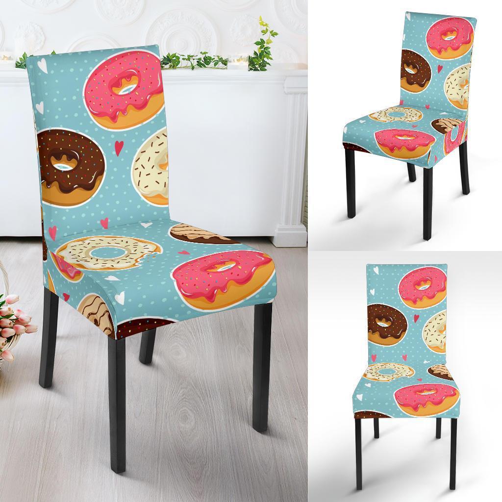 Donut Pattern Print Chair Cover-grizzshop