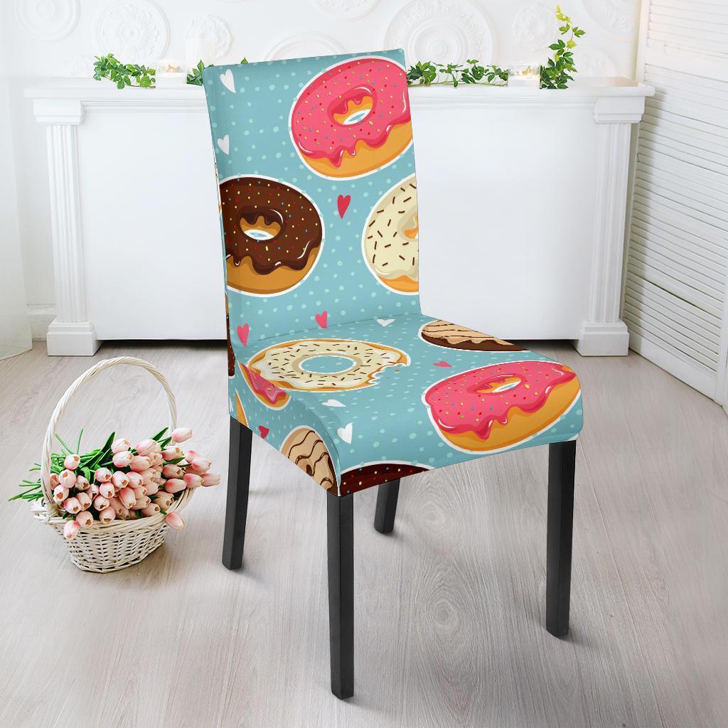 Donut Pattern Print Chair Cover-grizzshop