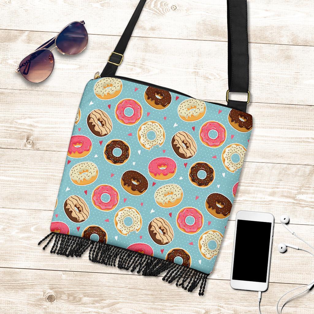 Donut Pattern Print Crossbody Bags-grizzshop