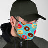 Donut Pattern Print Face Mask-grizzshop