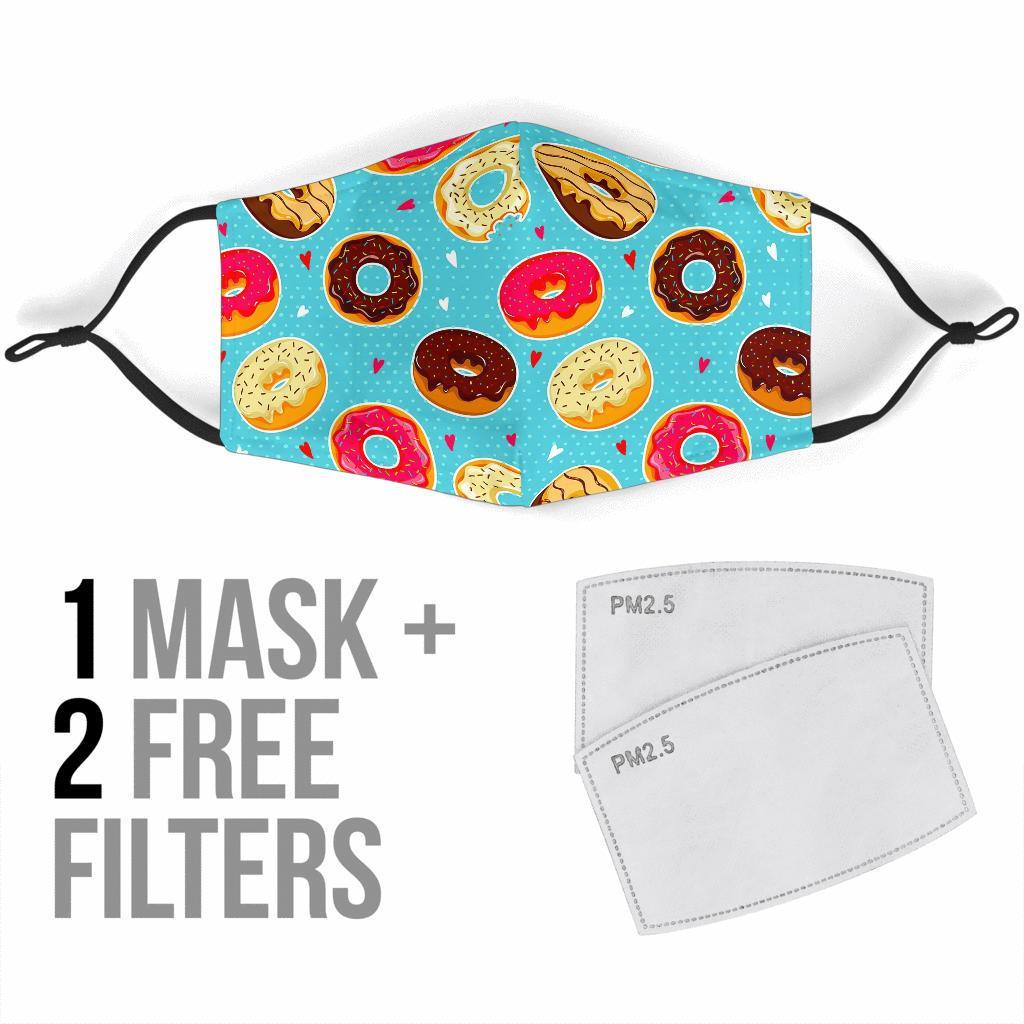 Donut Pattern Print Face Mask-grizzshop