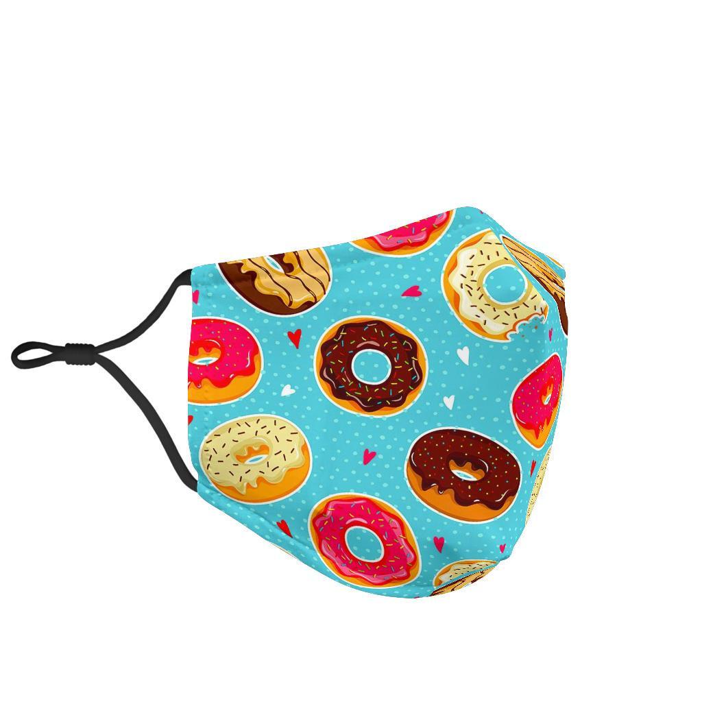 Donut Pattern Print Face Mask-grizzshop