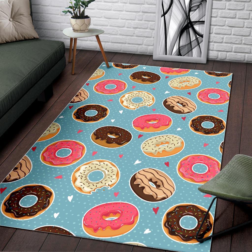 Donut Pattern Print Floor Mat-grizzshop