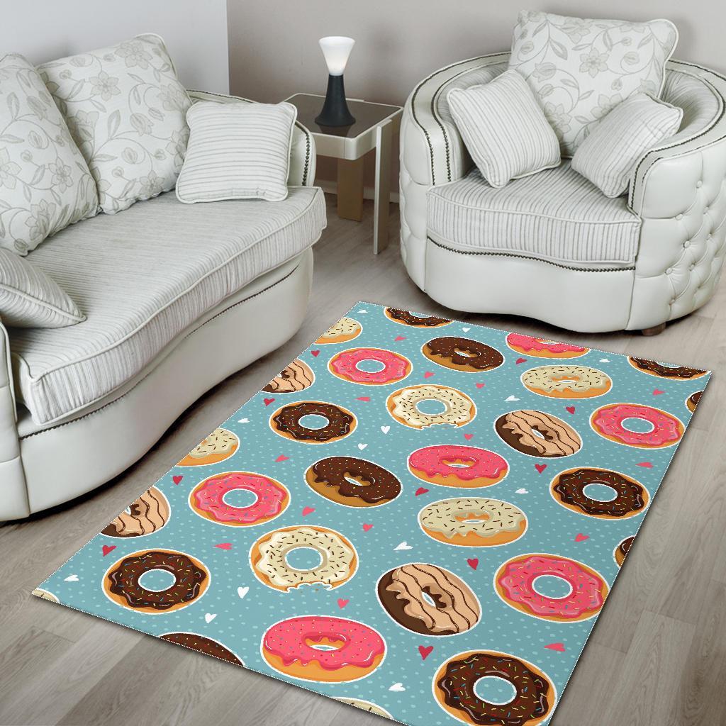 Donut Pattern Print Floor Mat-grizzshop