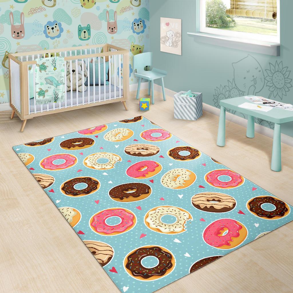 Donut Pattern Print Floor Mat-grizzshop