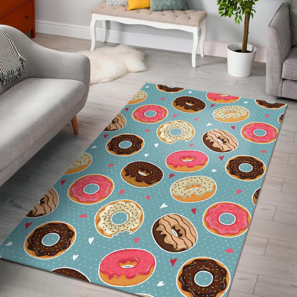 Donut Pattern Print Floor Mat-grizzshop