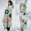 Donut Pattern Print Hooded Blanket-grizzshop