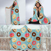 Donut Pattern Print Hooded Blanket-grizzshop