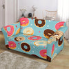 Donut Pattern Print Loveseat Cover-grizzshop