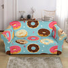 Donut Pattern Print Loveseat Cover-grizzshop