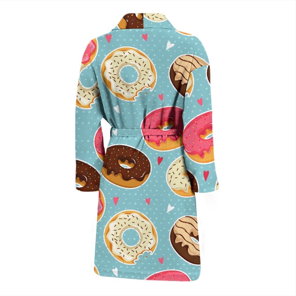 Donut Pattern Print Men Long Robe-grizzshop