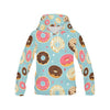 Donut Pattern Print Men Pullover Hoodie-grizzshop