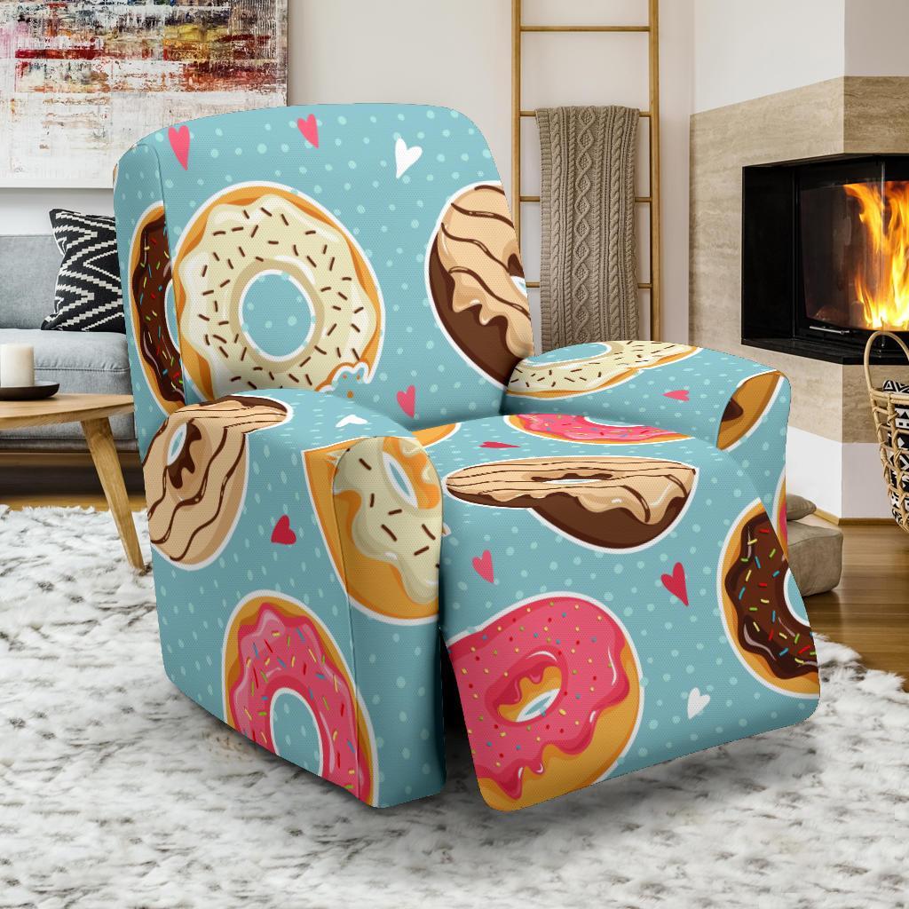 Donut Pattern Print Recliner Cover-grizzshop