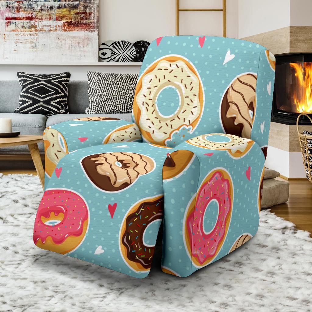 Donut Pattern Print Recliner Cover-grizzshop