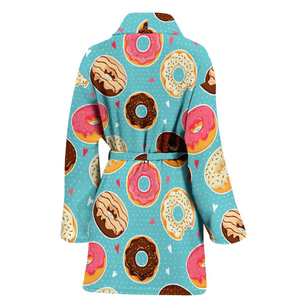 Donut Pattern Print Women Long Robe-grizzshop