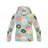 Donut Pattern Print Women Pullover Hoodie-grizzshop