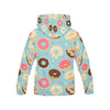 Donut Pattern Print Women Pullover Hoodie-grizzshop